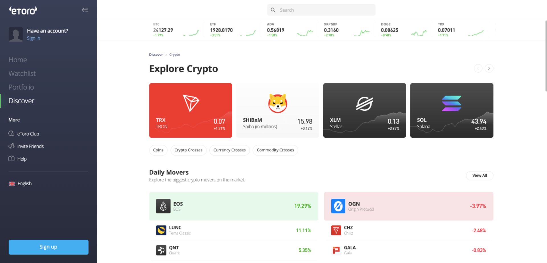 buying altcoins with etoro