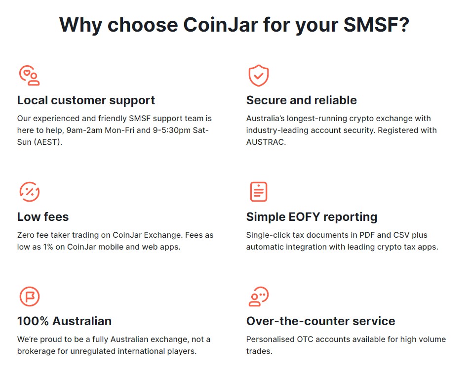 CoinJar crypto SMSF product