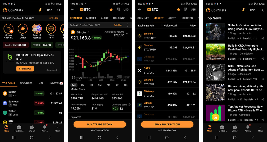 coinstats app screenshots