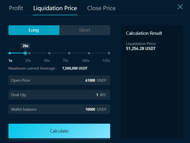 Cointiger liquidation calculator