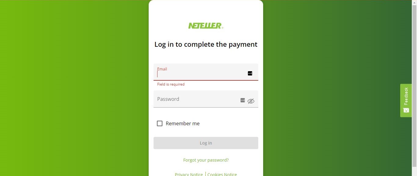 eToro Neteller redirect for payment