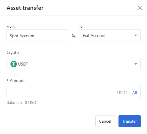 transfer crypto to MEXC P2P