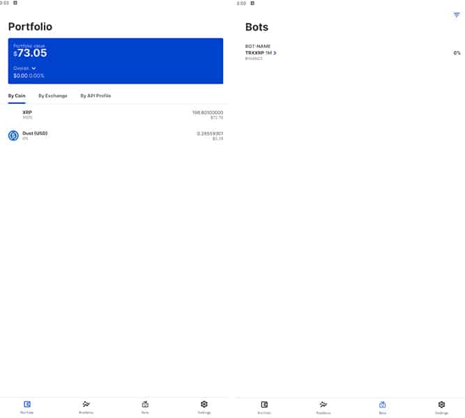 wundertrading mobile app screenshots