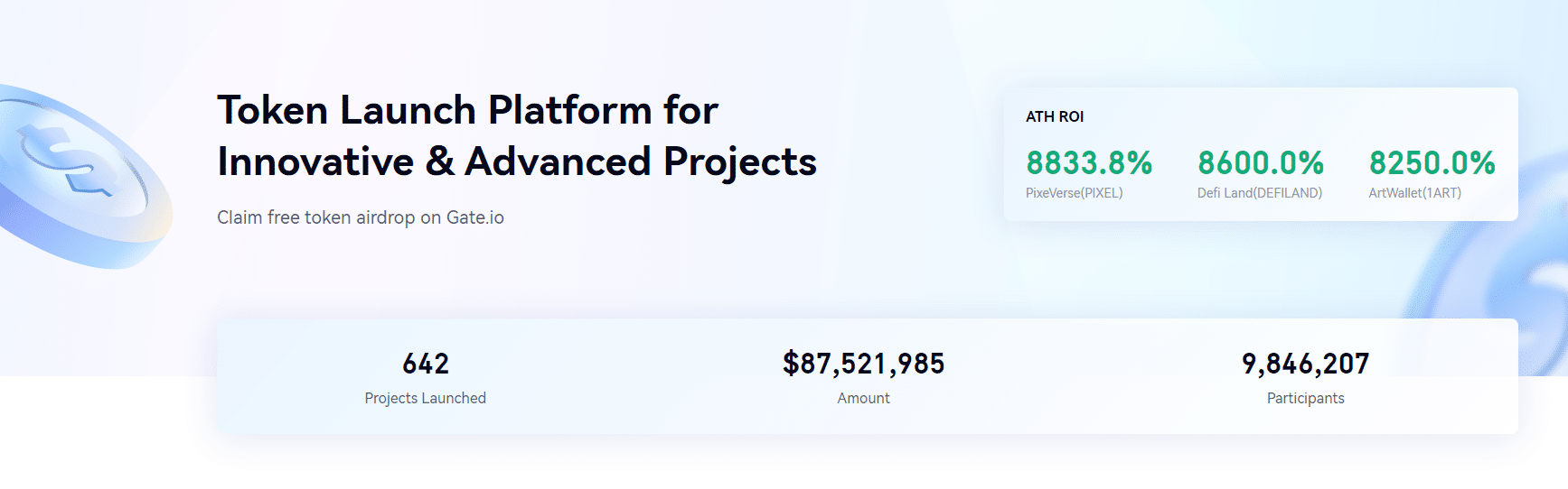 Gate.io launchpad stats