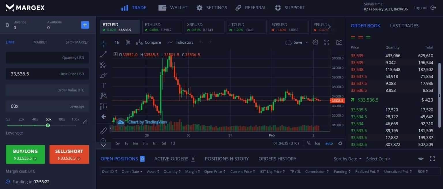 Margex Trading Interface